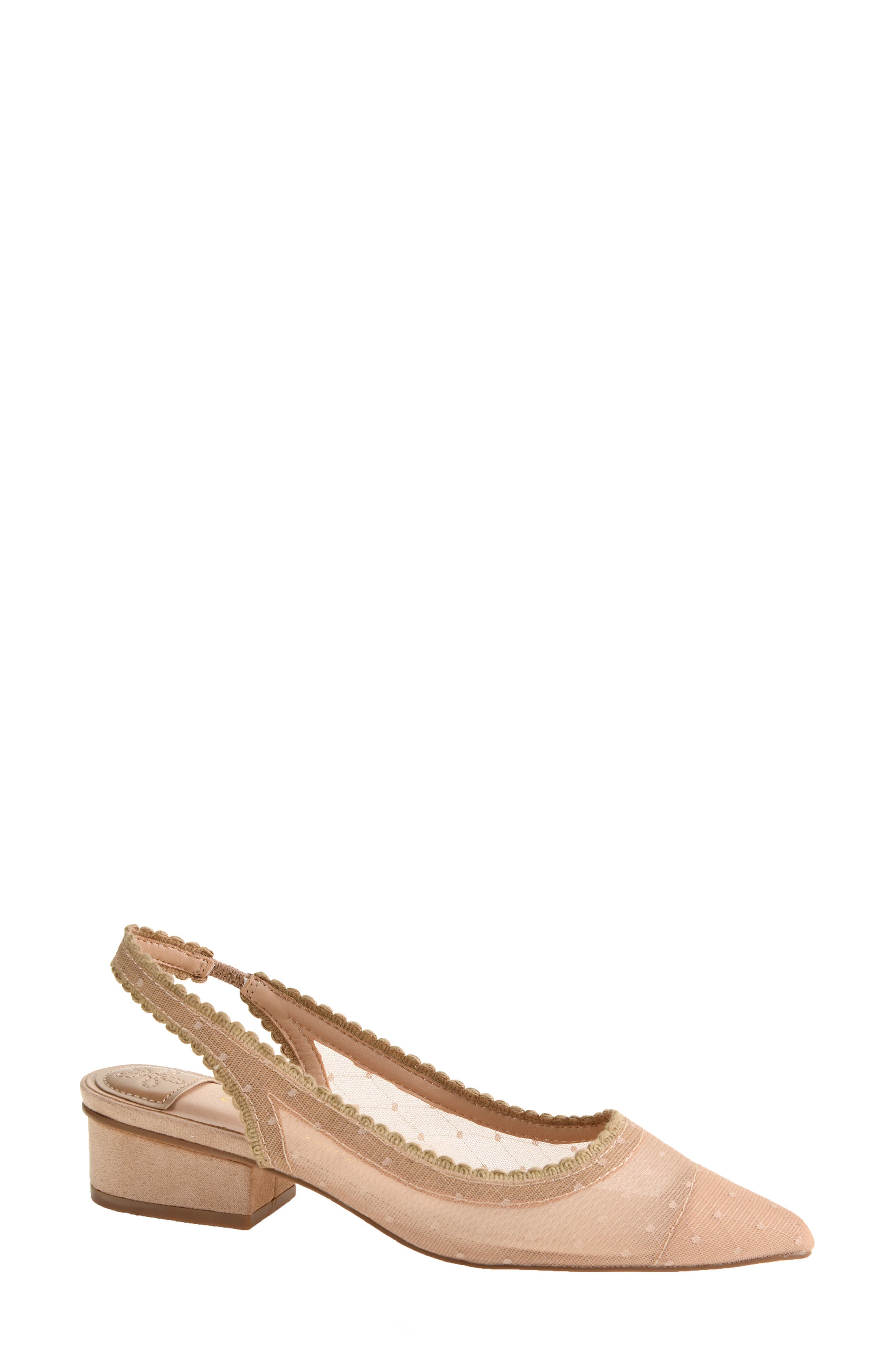 Mayberry Pointed Toe Slingback Pump, Alternate, color, BEIGE