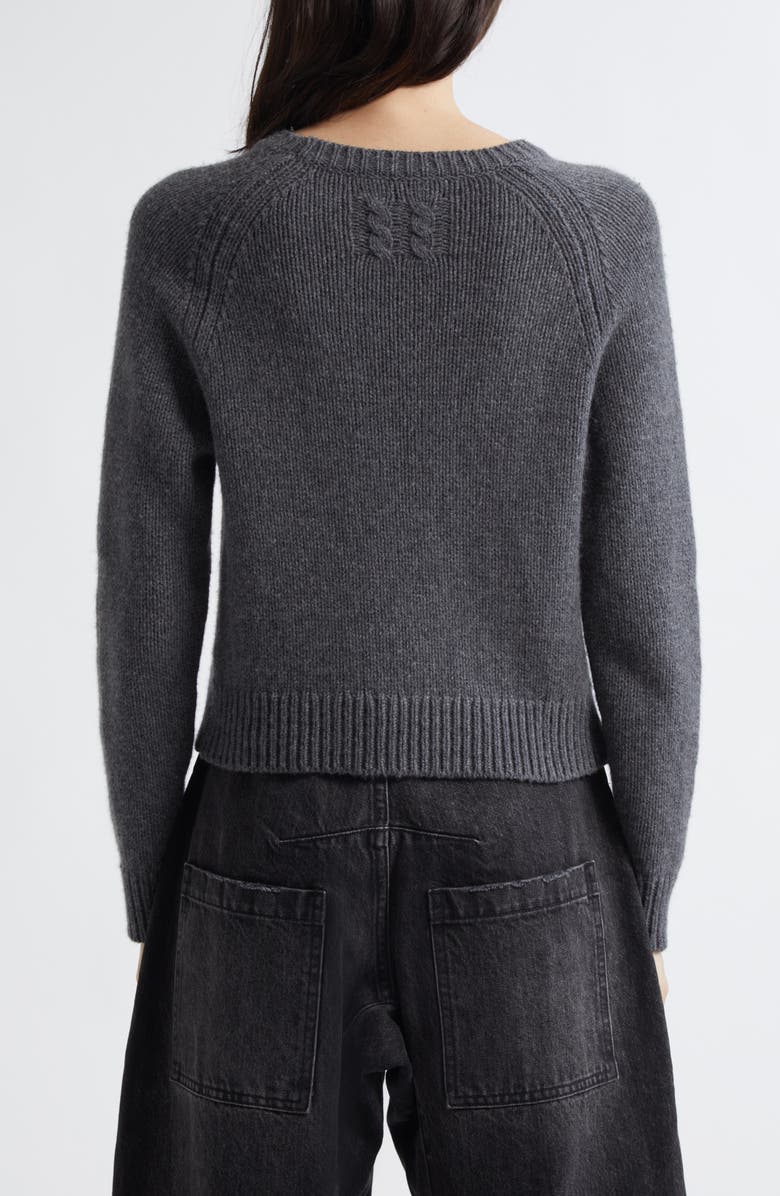 Nili Lotan Laurel Crewneck Cashmere & Virgin Wool Sweater, Alternate, color, Dark Charcoal