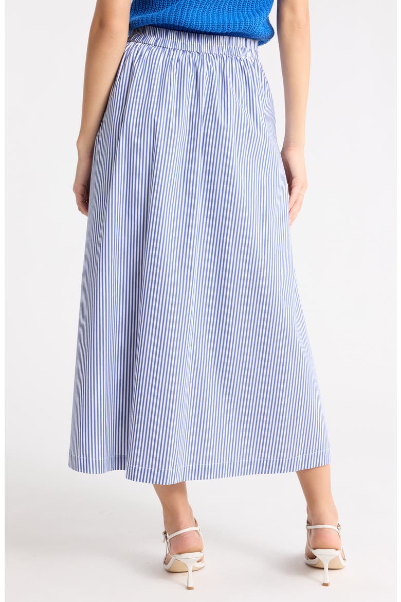 Striped Midi Skirt, Alternate, color, BLUE-WHITE TAILORED STRIPE