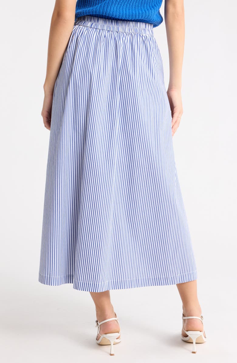 1901 Striped Midi Skirt, Alternate, color, Blue-White Tailored Stripe