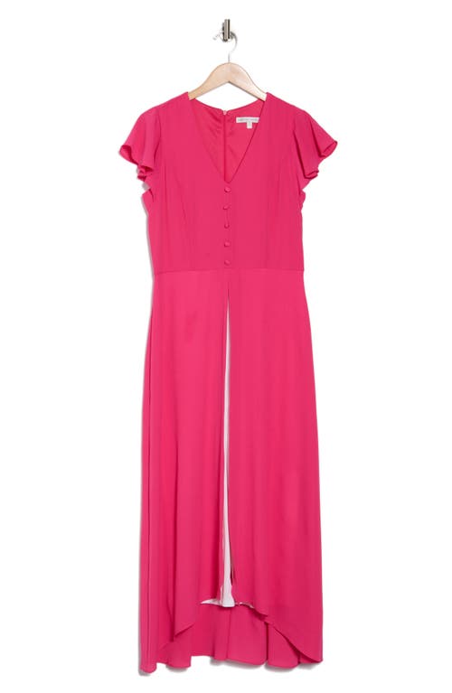 Sandra Darren Short Sleeve Maxi Jumpsuit In Pink