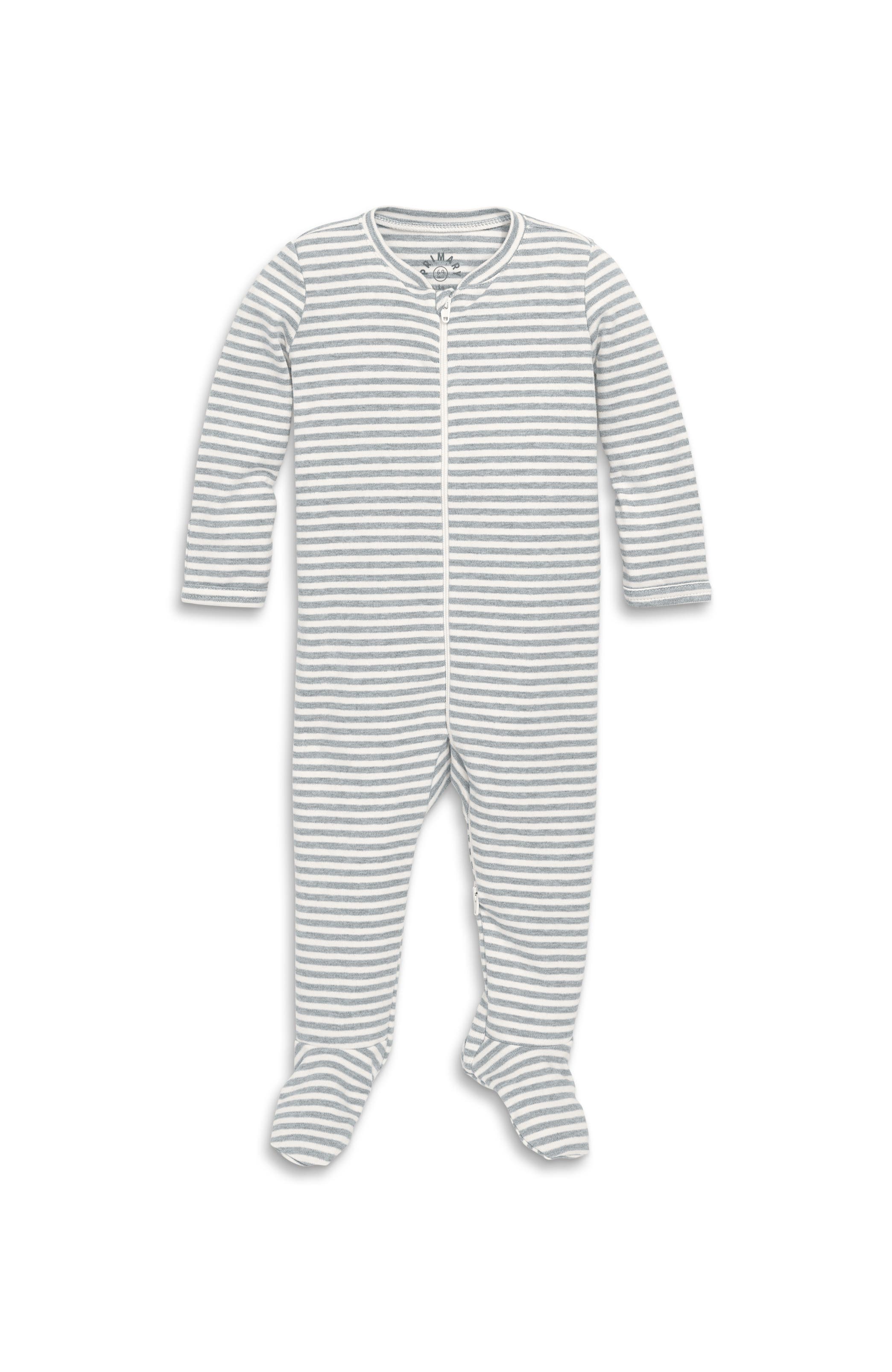 Heather Gray Ivory Mini Stripe