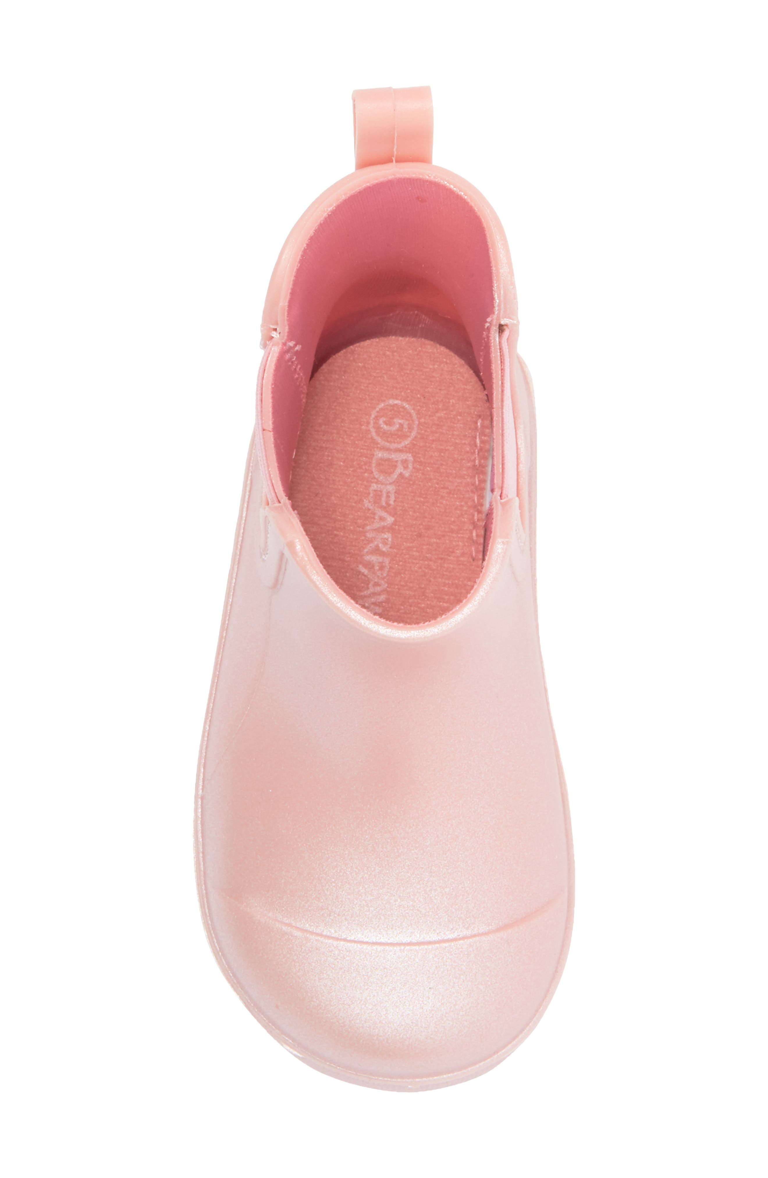 BEARPAW Kids' Shortie Rain Boot, Alternate, color, Rose Gold Gloss