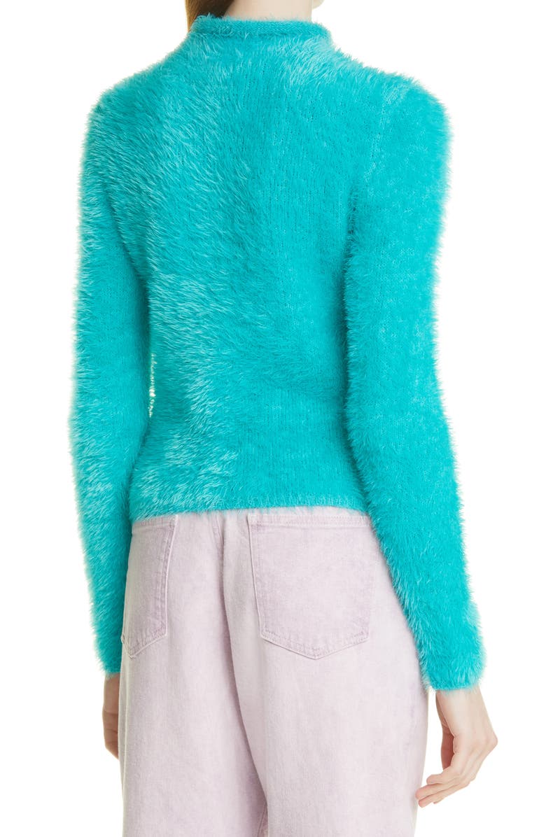 Stella McCartney Compact Faux Fur Turtleneck Sweater, Alternate, color, 