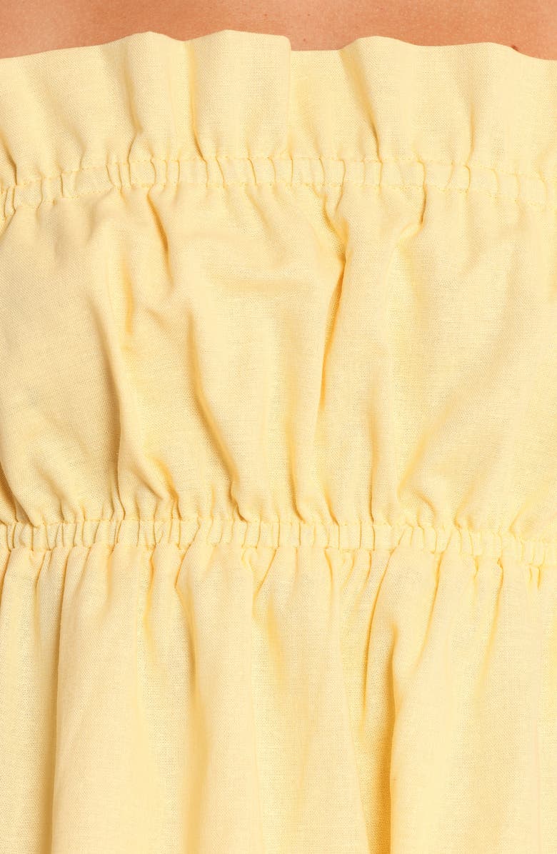 Petal & Pup Ember Wide Leg Cotton & Linen Drawstring Pants, Alternate, color, Butter Yellow