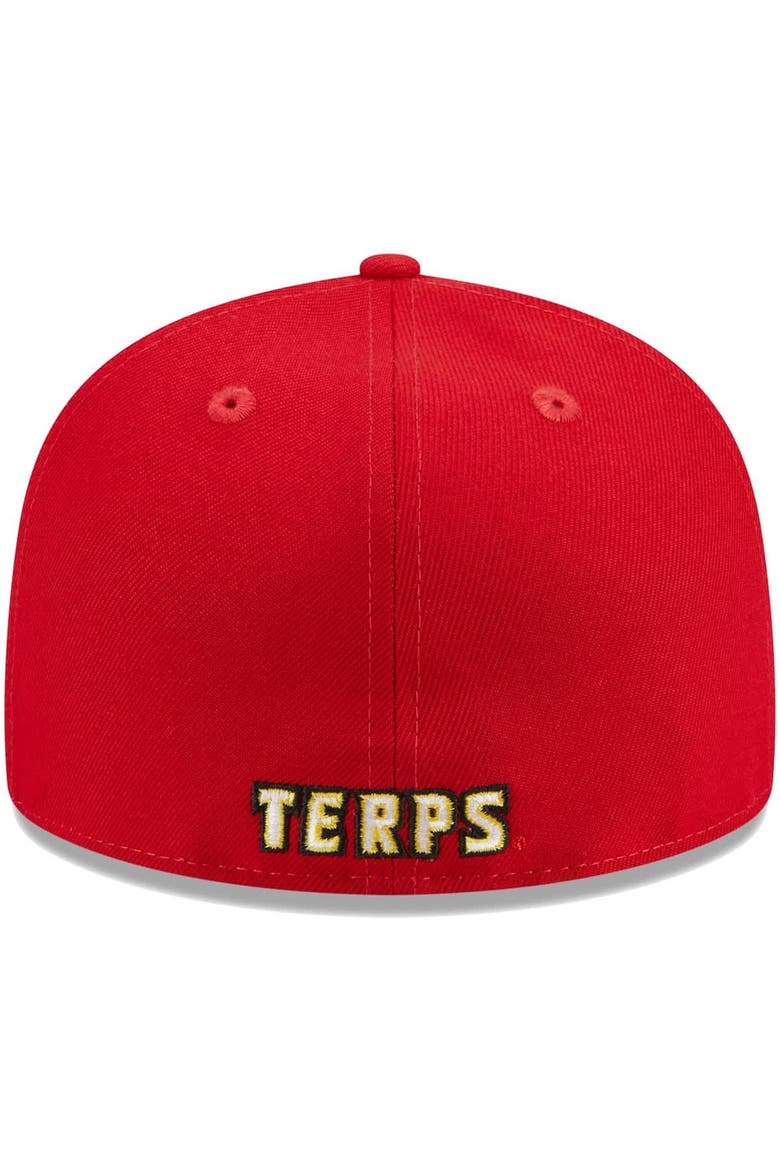Men's New Era Red Maryland Terrapins 59FIFTY Fitted Hat, Alternate, color, Red