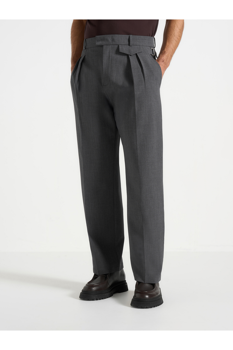 Pierre Straight Leg Pleat Front Trousers, Main, color, Grey
