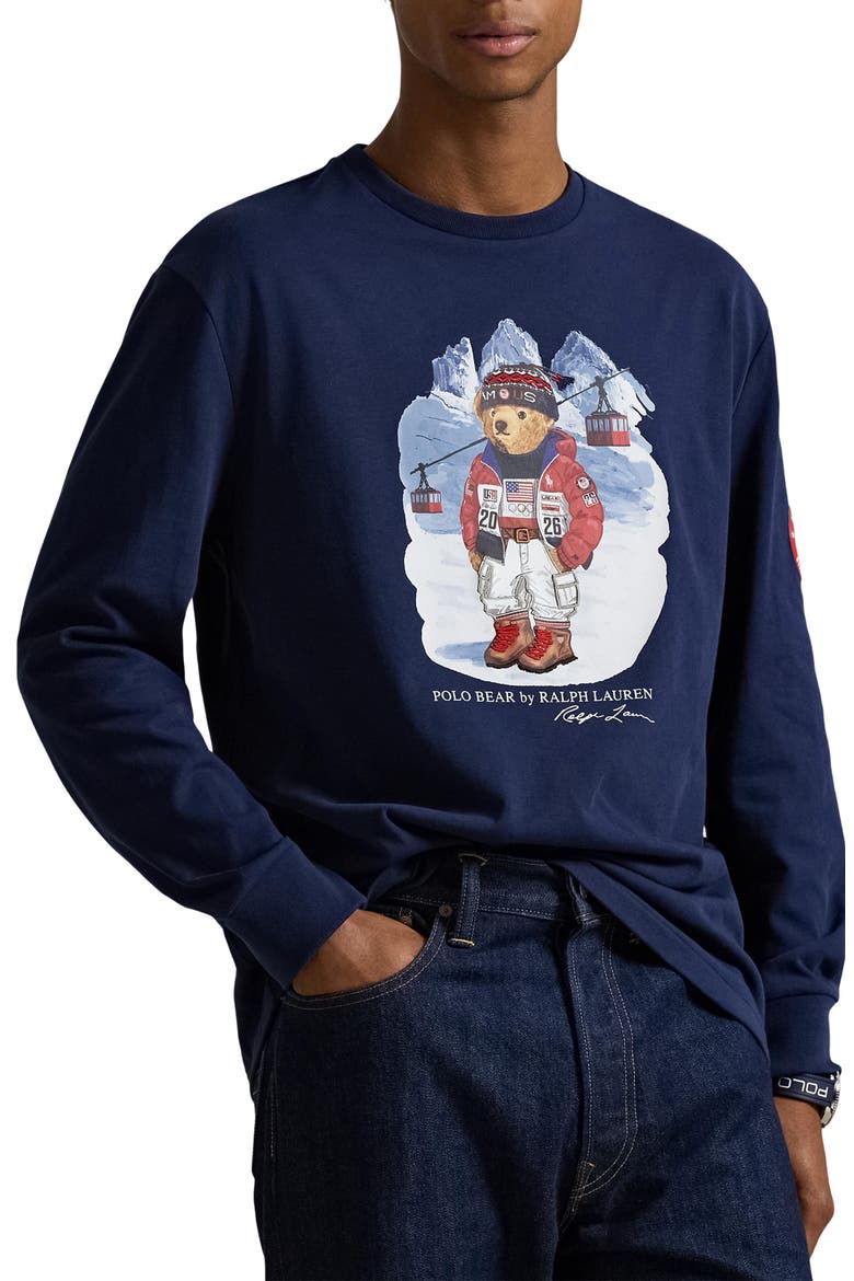 Team USA Polo Bear Graphic T-Shirt, Main, color, REFINED NAVY