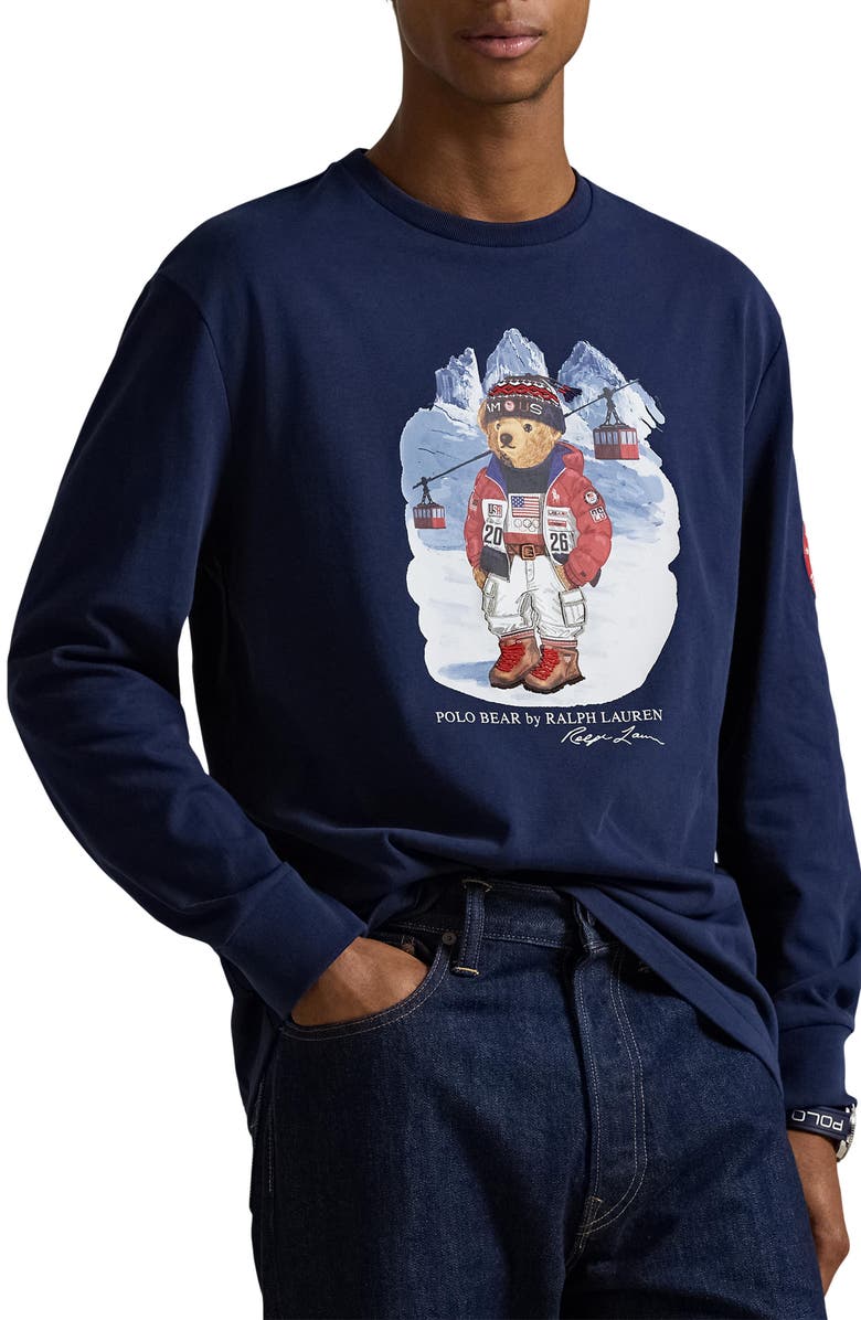 Polo Ralph Lauren Team USA Polo Bear Graphic T-Shirt, Main, color, Refined Navy