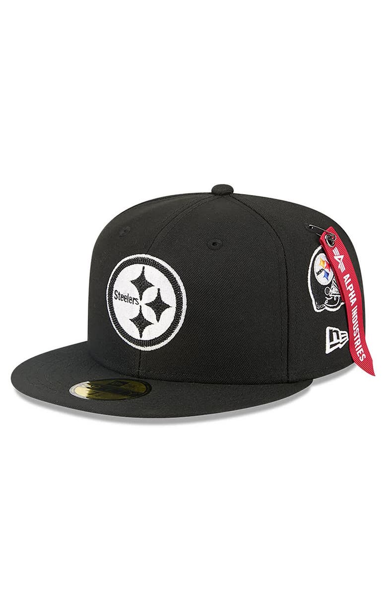 New Era x Alpha Industries Men
s New Era x Alpha Industries Black Pittsburgh Steelers 59FIFTY Fitted Hat, Main, color, Black