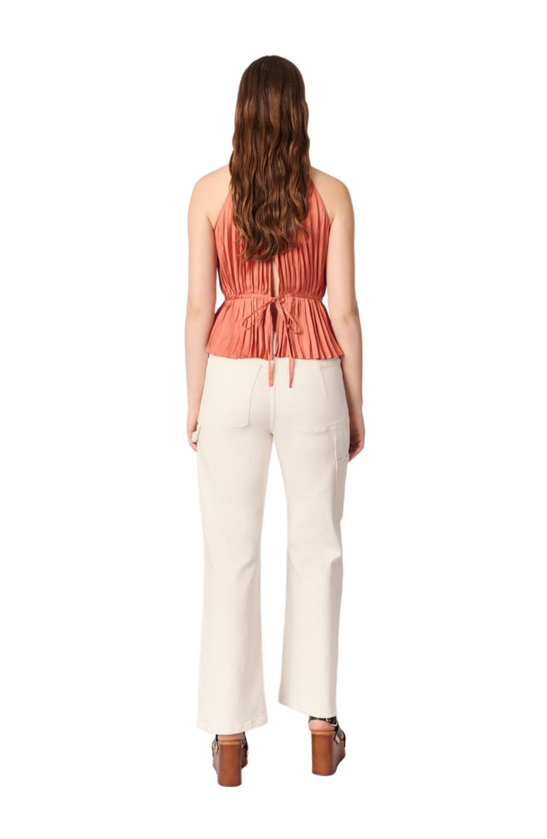 maje Sleeveless pleated top, Alternate, color, 