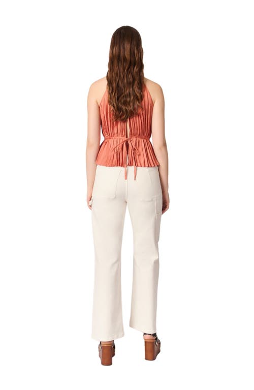 Maje Leville Pleated Peplum Top In Terracota