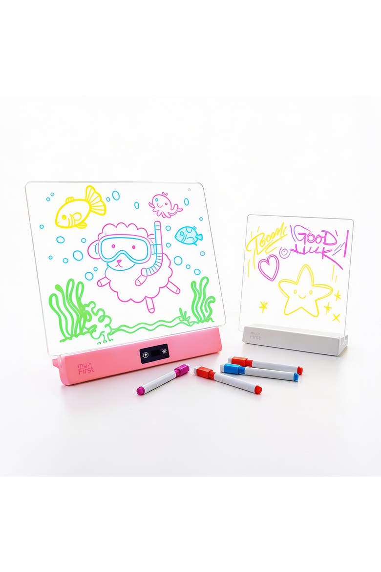 Sketch Clear 11 LED Lighting drawing board, FREE 12 Fluorescent Marker, Up to 10H, 7 Color LED light - WHITE, Alternate, color, WHITE