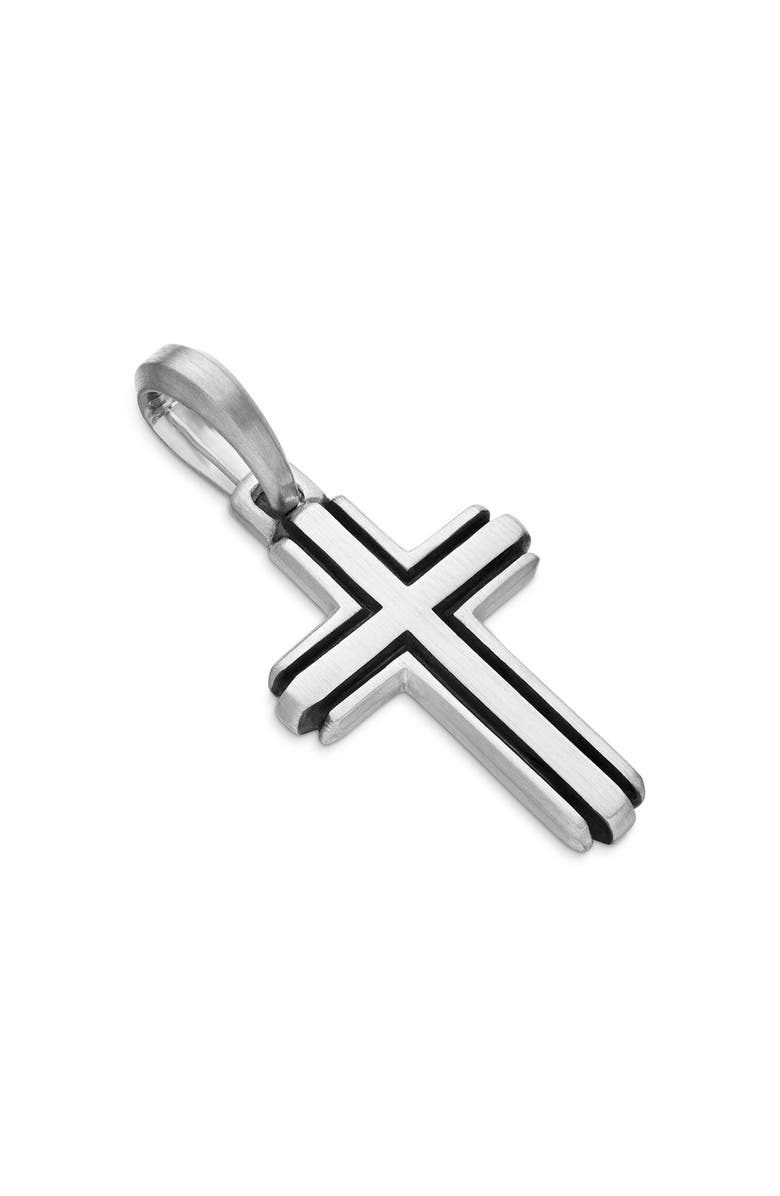 David Yurman Deco Cross Enhancer Pendant, Alternate, color, Silver
