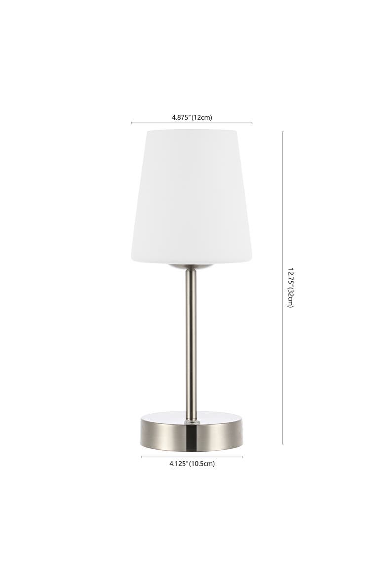 Carson Modern Minimalist Iron Rechargeable Integrated Portable LED Table Lamp, Alternate, color, Nickel