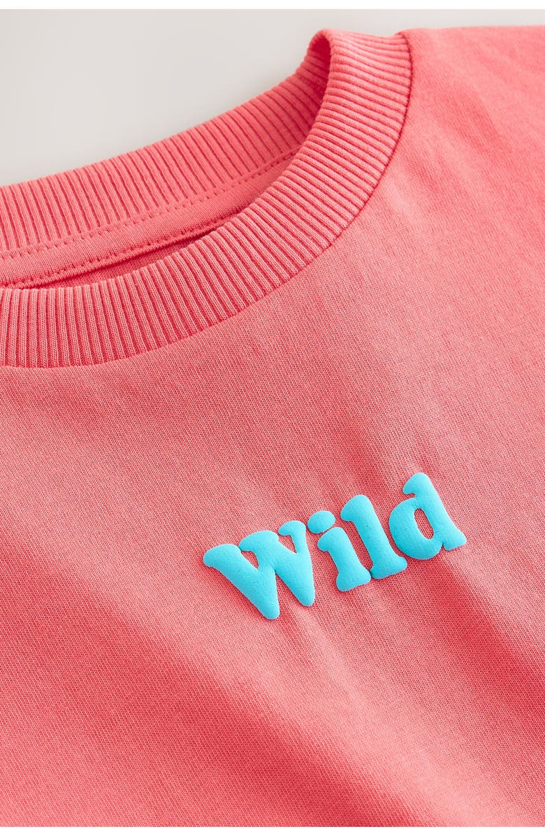 NEXT Kids' Wild Graphic T-Shirt, Alternate, color, Coral Pink Wild Slogan