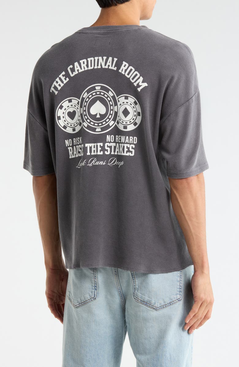 PacSun Cardinal Room Oversize Cotton Graphic T-Shirt, Alternate, color, Charcoal