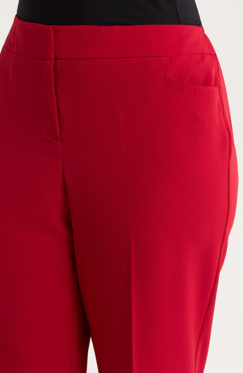 KASPER Flat Front Slim Pants, Alternate, color, Fire Red