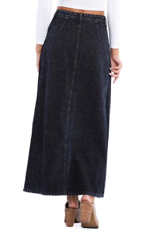 Wash Lab Denim Denim Maxi Skirt In Denim Black
