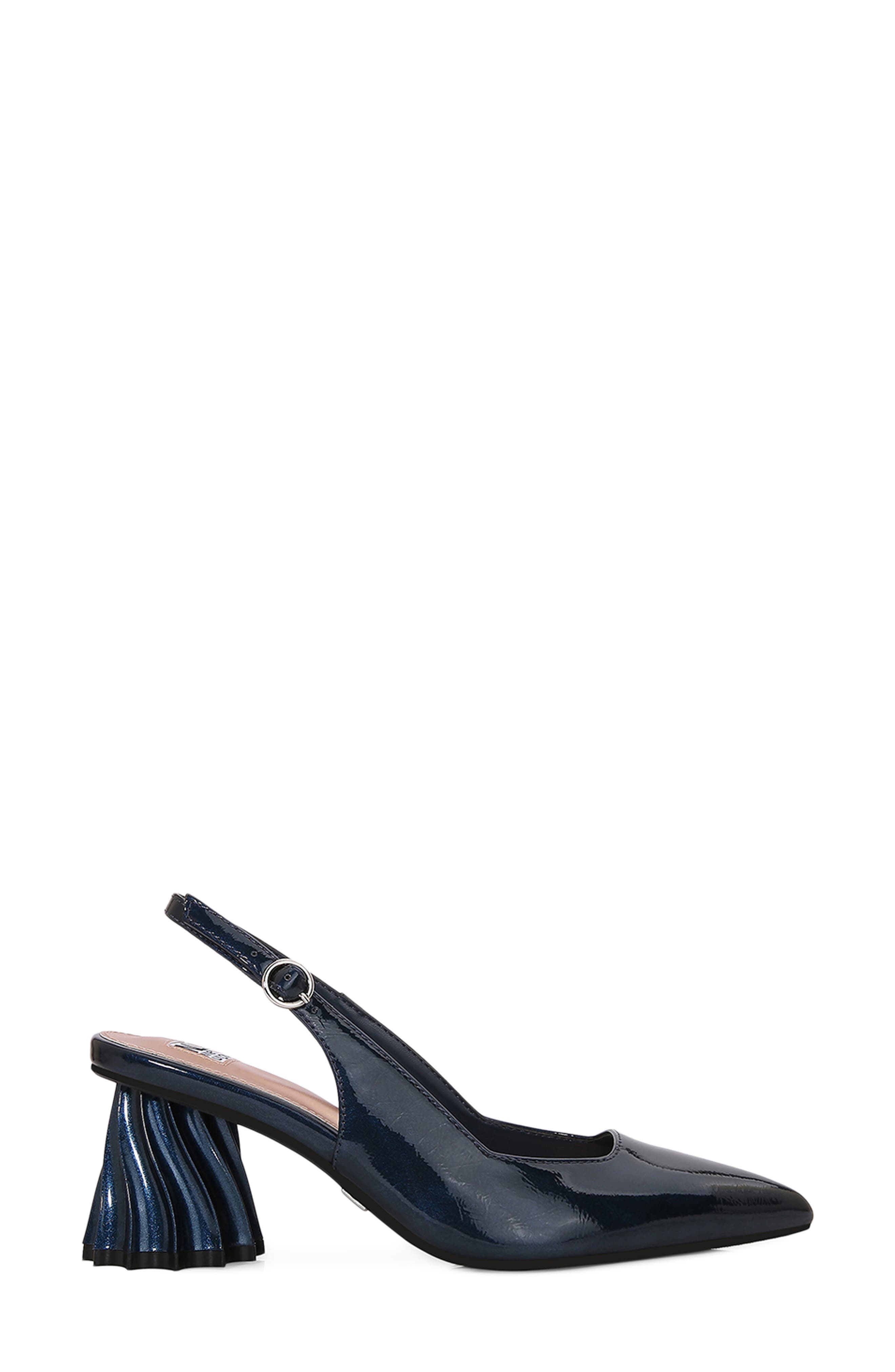 Carla Pointed Toe Slingback Pump, Alternate, color, NAVY