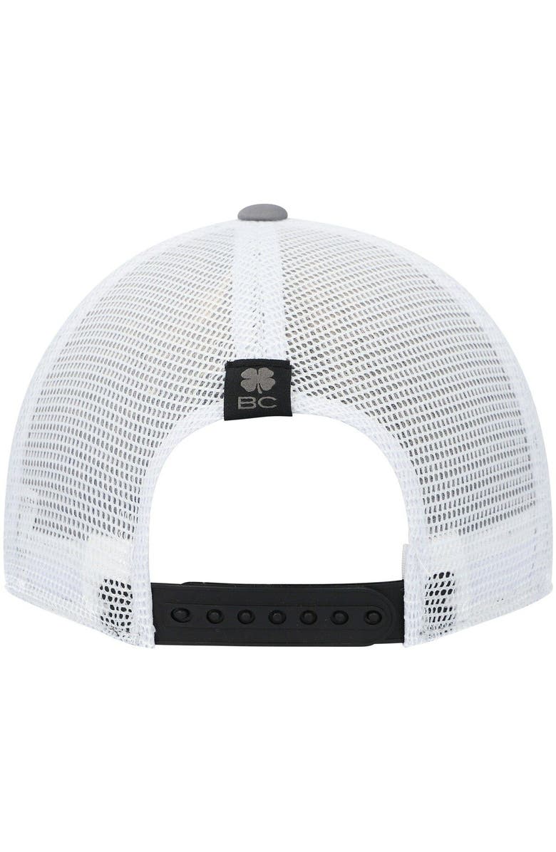 Black Clover Men's Gray/White Wichita State Shockers Motto Trucker Snapback Hat, Alternate, color, 