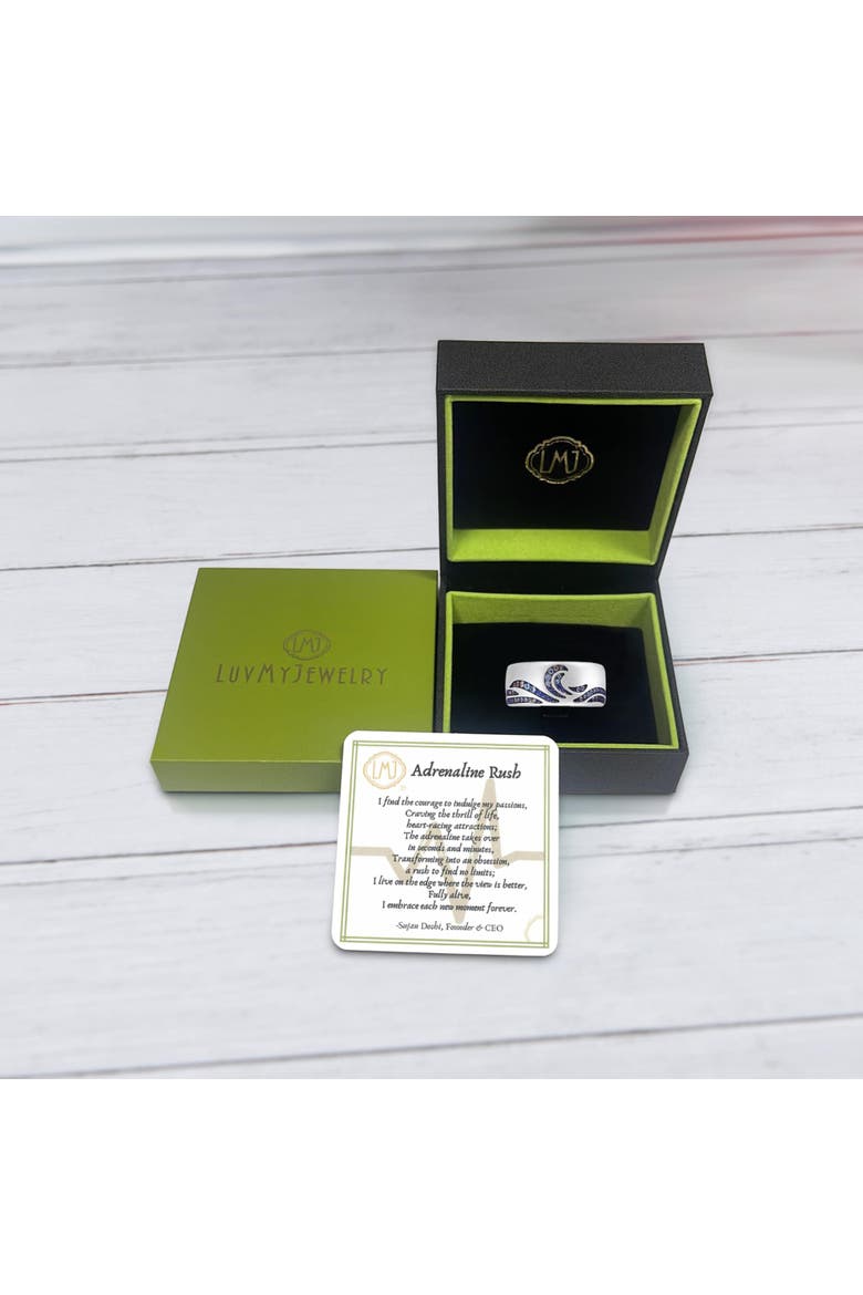 Surf Up Sterling Sapphire & Topaz Silver Band Men Ring, Alternate, color, Silver