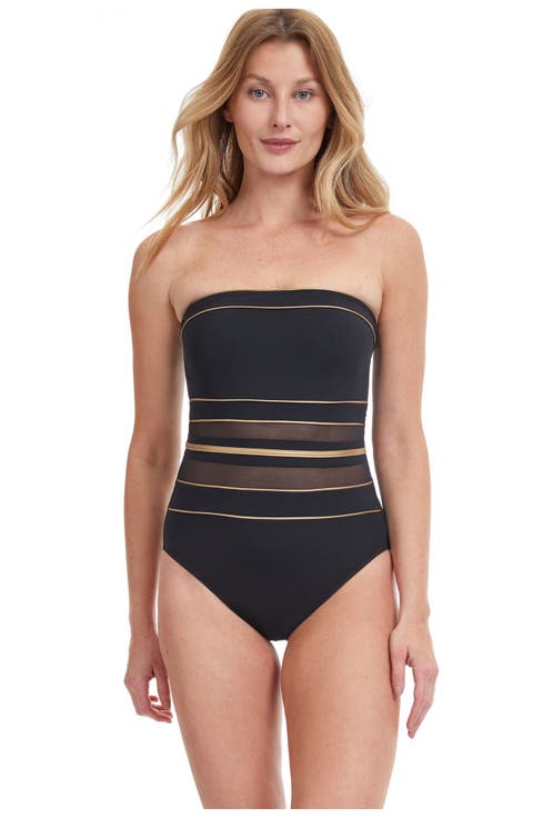 Onyx Bandeau One Piece Swimsuit