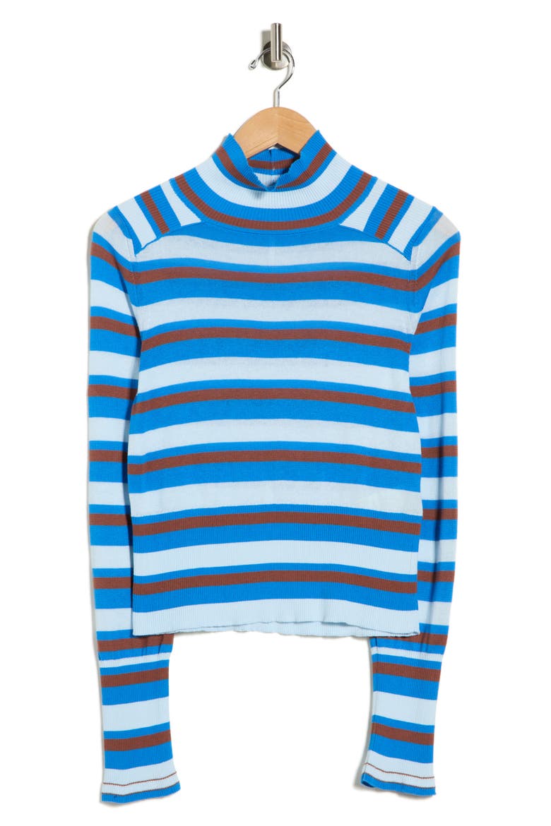 Breeze Stripe Mock Neck Top, Alternate, color, BLUE