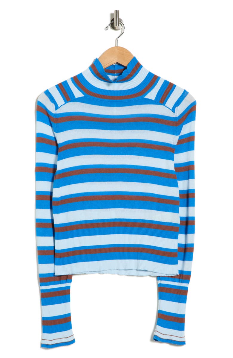Free People Breeze Stripe Mock Neck Top, Alternate, color, Blue