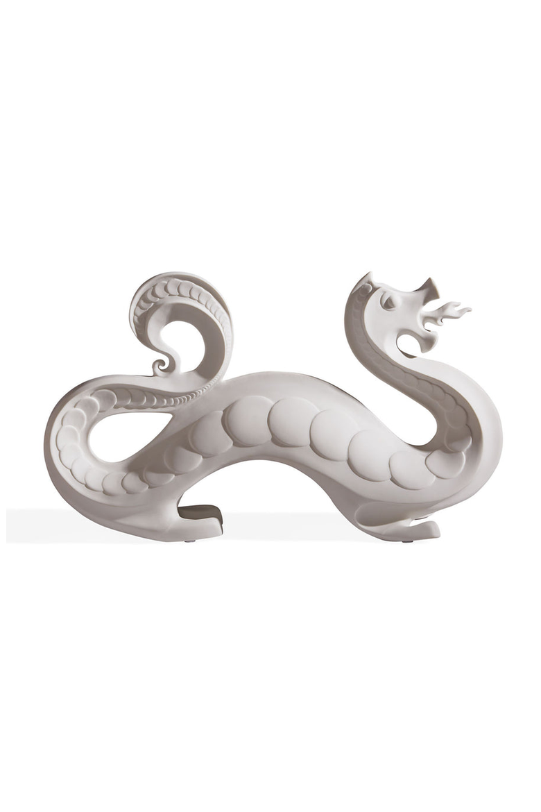 Dragon Objet Ceramic Sculpture, Main, color, White