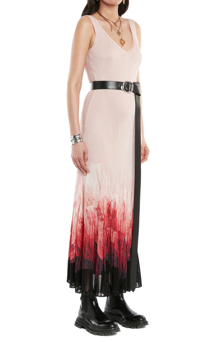 McQueen Anemone Print Rib Sweater Dress, Alternate, color,