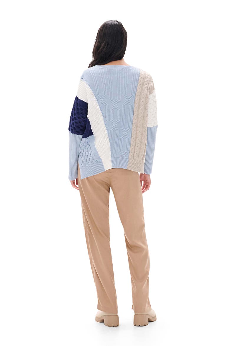 Rumi Mixed Pattern Sweater, Alternate, color, KENTUCKY BLUE