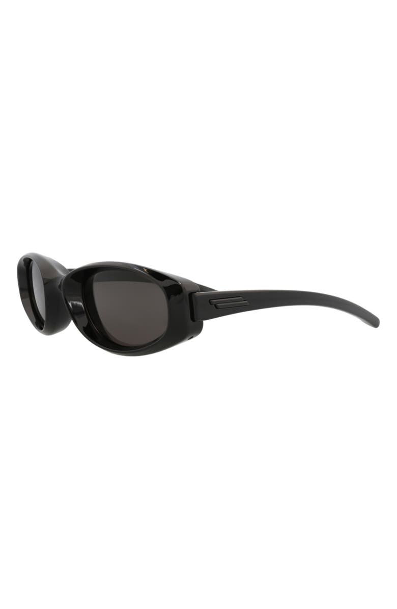 Bottega Veneta 56mm Oval Sunglasses, Alternate, color, Black Black Grey