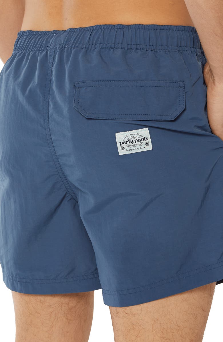 Party Pants Solid Nylon Swim Shorts, Alternate, color, Indigo