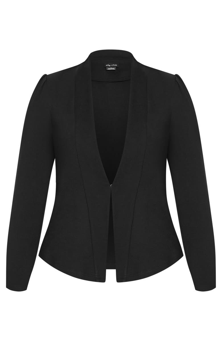 City Chic Praise Tailored Jacket, Alternate, color, Black