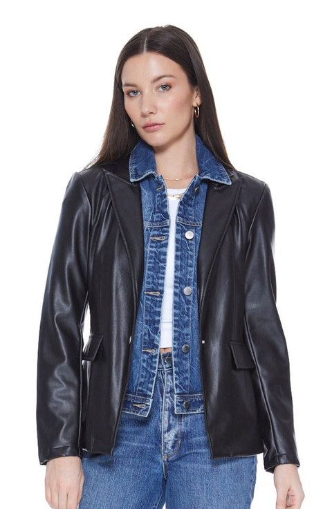 Helen Blazer in Black UNreal Leather