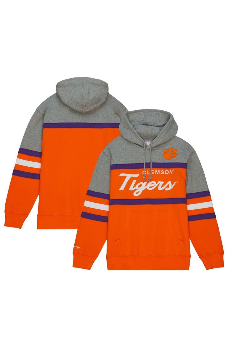 Men's Mitchell & Ness Orange Clemson Tigers Head Coach Pullover Hoodie, Main, color, Orange