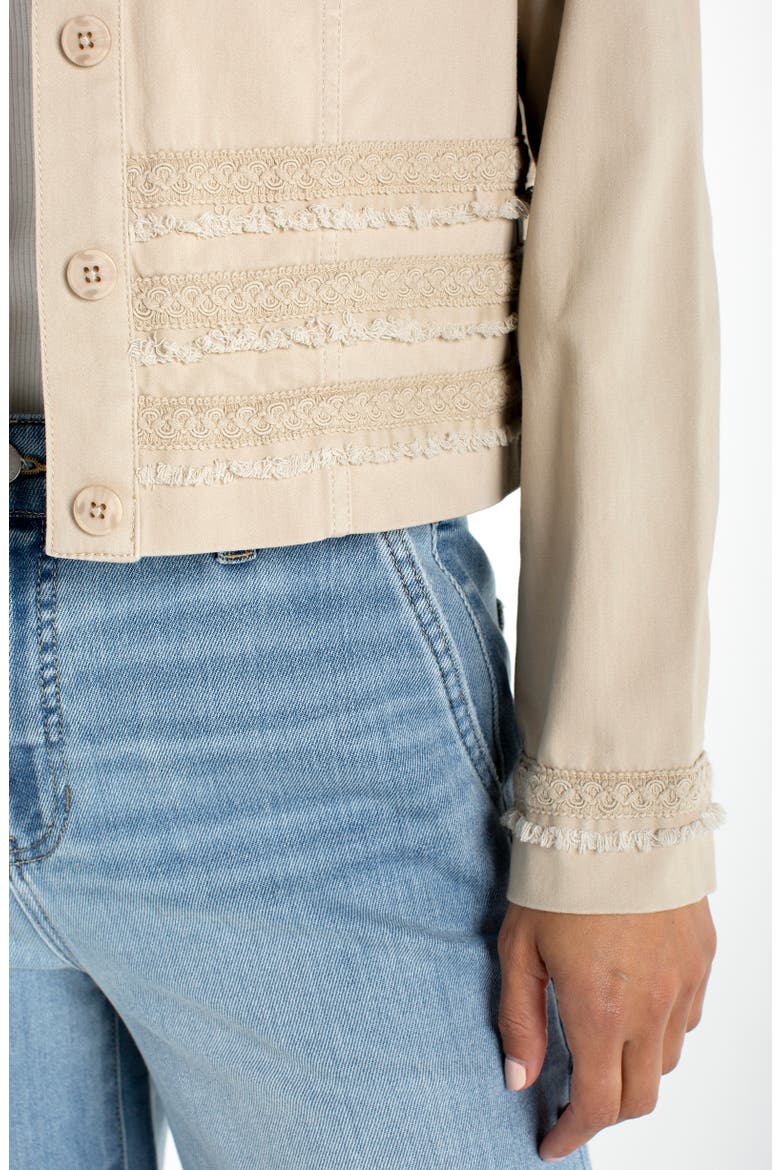 Twill Fringe Jacket, Alternate, color, SAFARI SAND