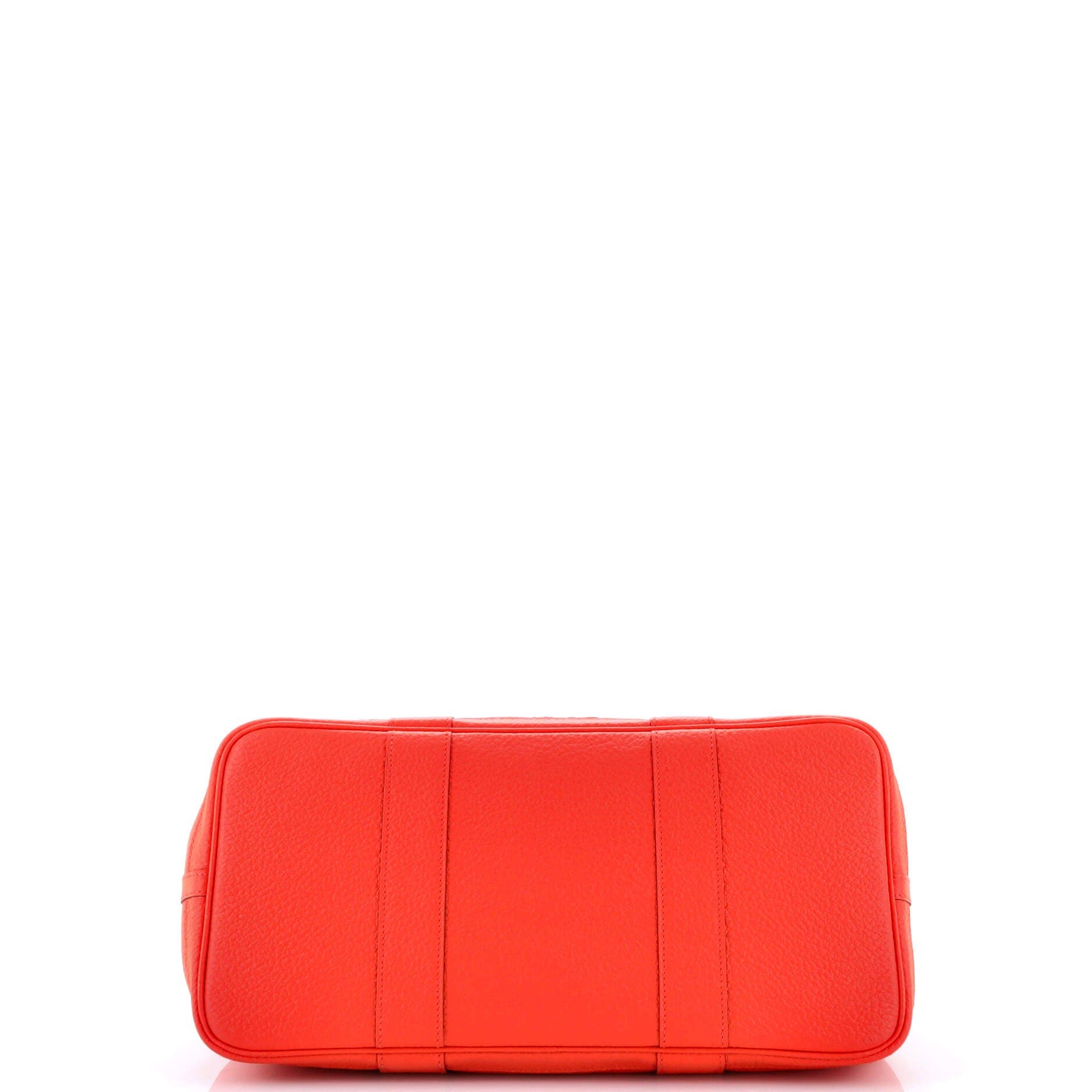 Pre-Owned Hermes Garden Party Tote Leather with Printed Interior 36, Alternate, color, Orange Poppy