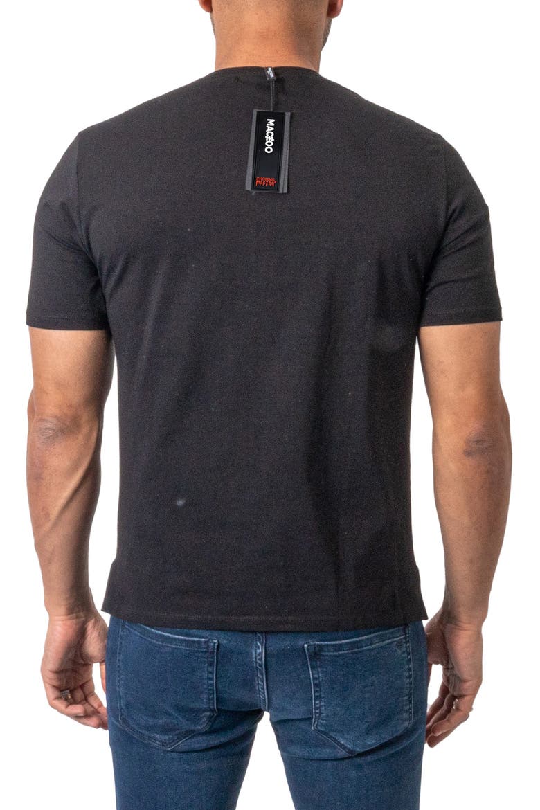 Barcode Stretch Cotton Graphic Tee, Alternate, color, BLACK
