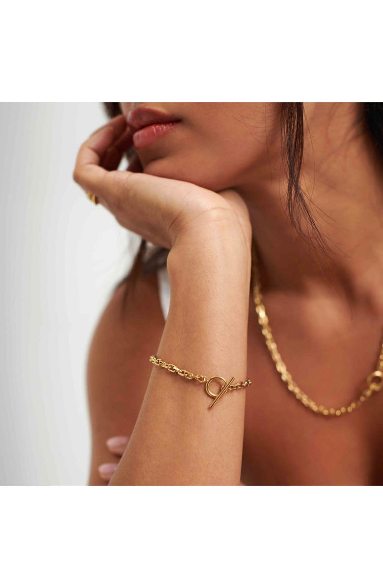 D.LOUISE Cuban Chain T Bar Bracelet, Alternate, color, Gold