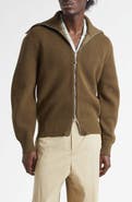 Bottega Veneta Wool & Cotton Double Knit Zip Cardigan