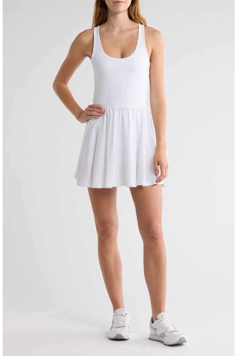 Score Pleated Minidress, Main, color, TRUE WHITE