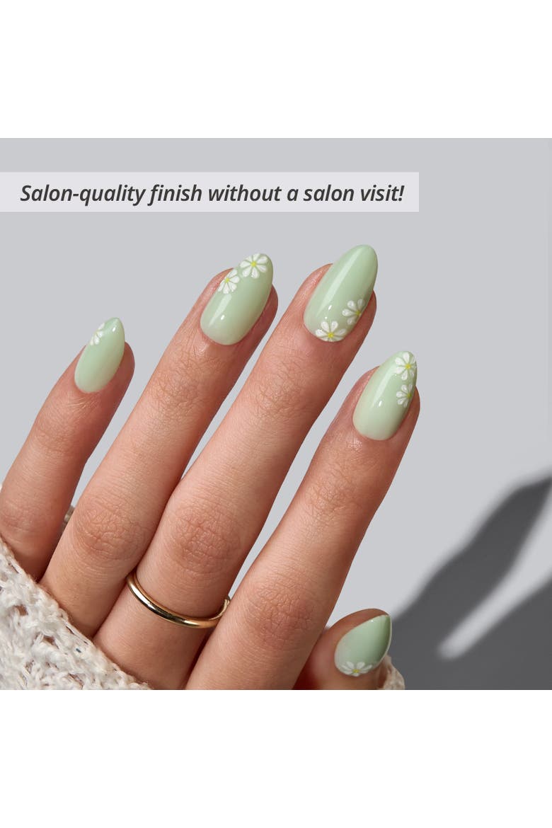 Press-on Nails Set Short Almond, Main, color, Meadow Daisy