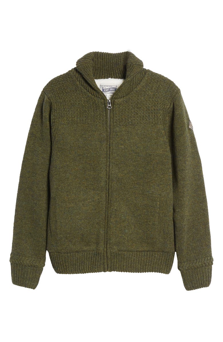 Schott NYC Lined Wool Blend Zip Sweater Jacket, Alternate, color, 