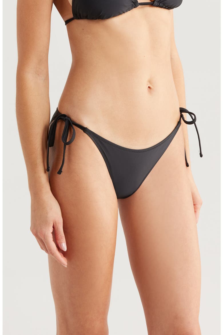 The Iris Side Tie Bikini Bottoms, Alternate, color, NOIR