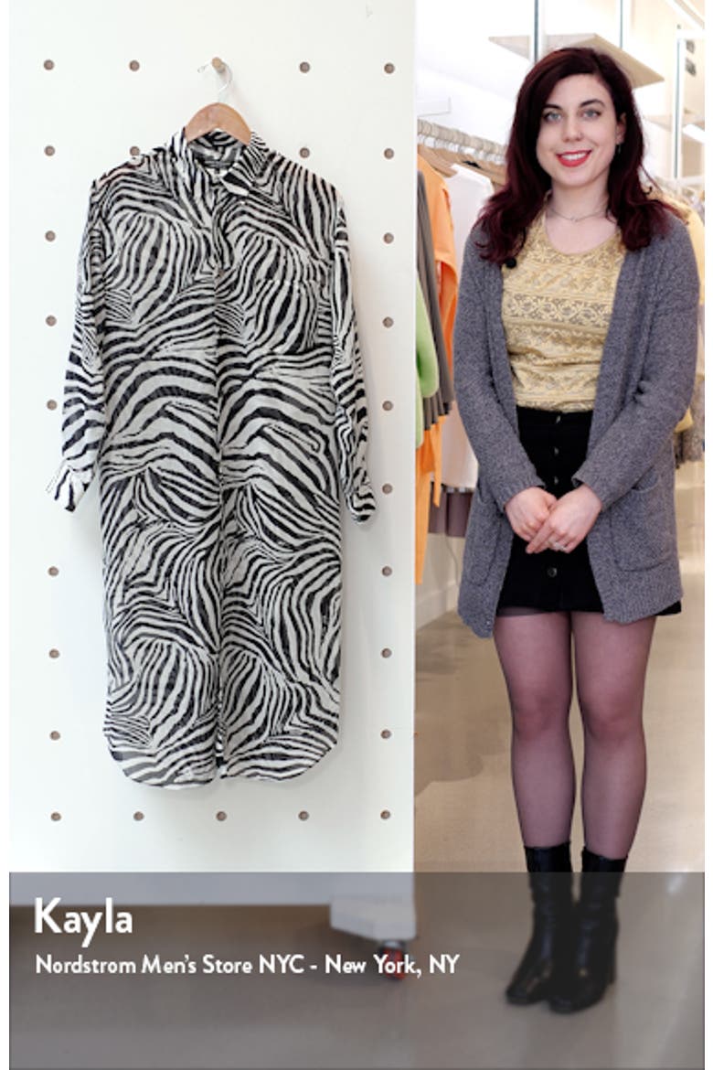 Zebra Print Long Sleeve Shirtdress video