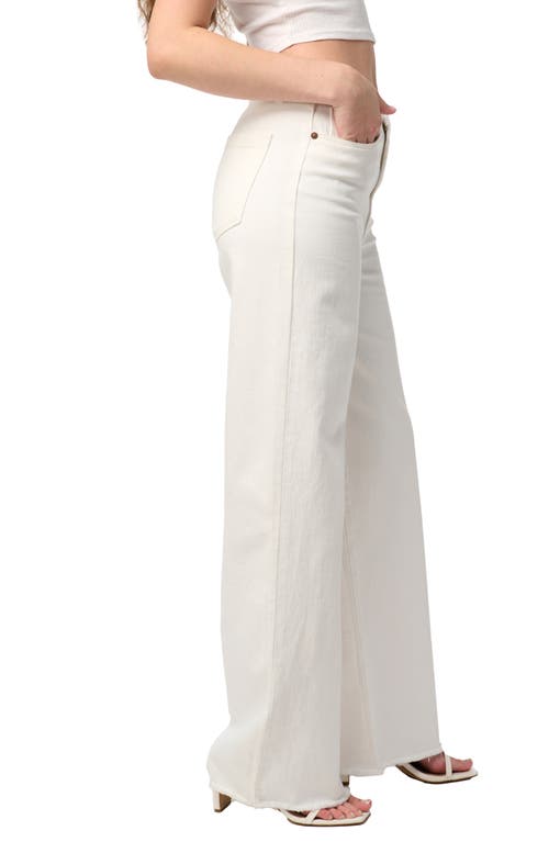 BLANKNYC BLANKNYC THE FRANKLIN RIBCAGE FRAY HEM WIDE LEG JEANS