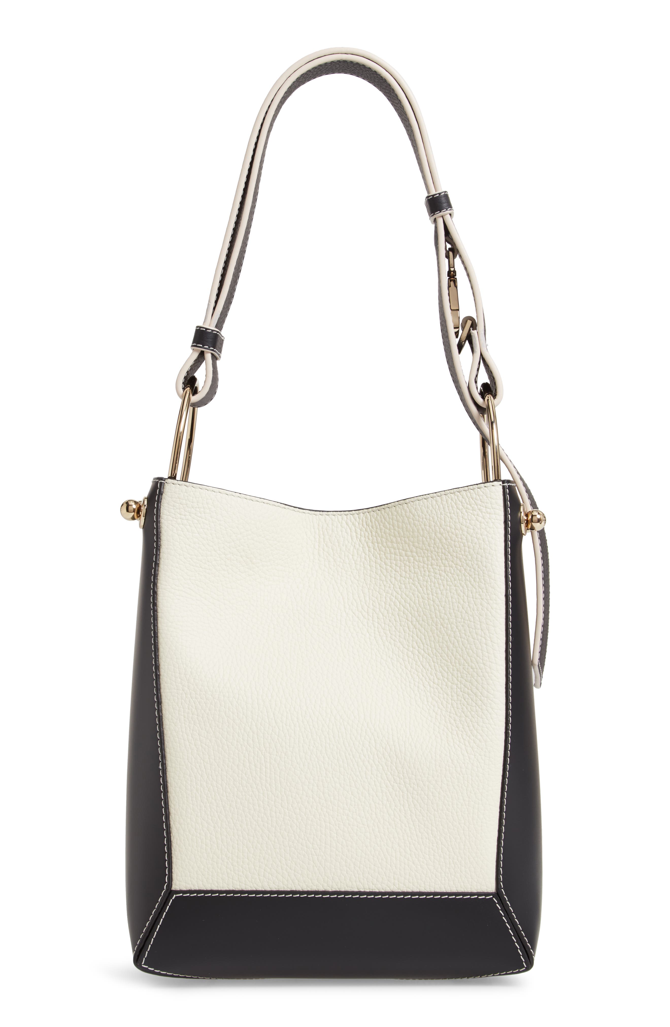 Strathberry Midi Lana Bridle Bicolor Calfskin Leather Hobo Bag, Alternate, color, 