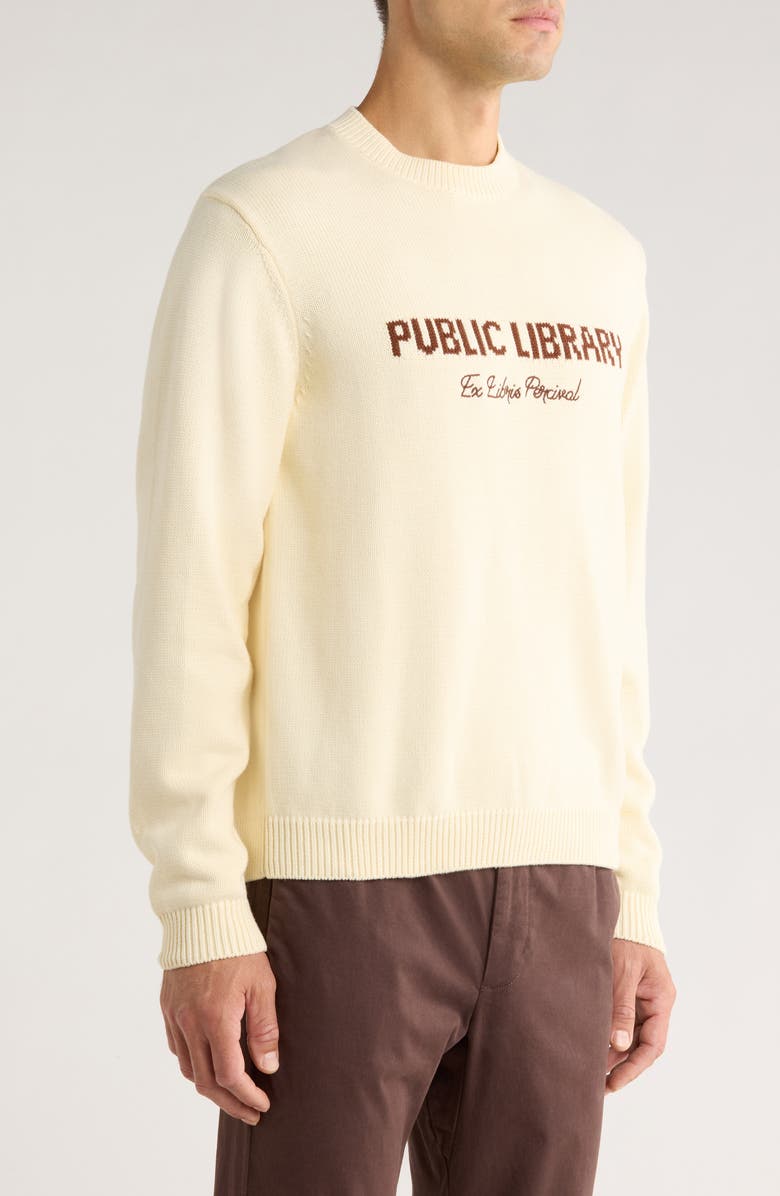 Percival Public Library Cotton Sweater, Alternate, color, Ecru